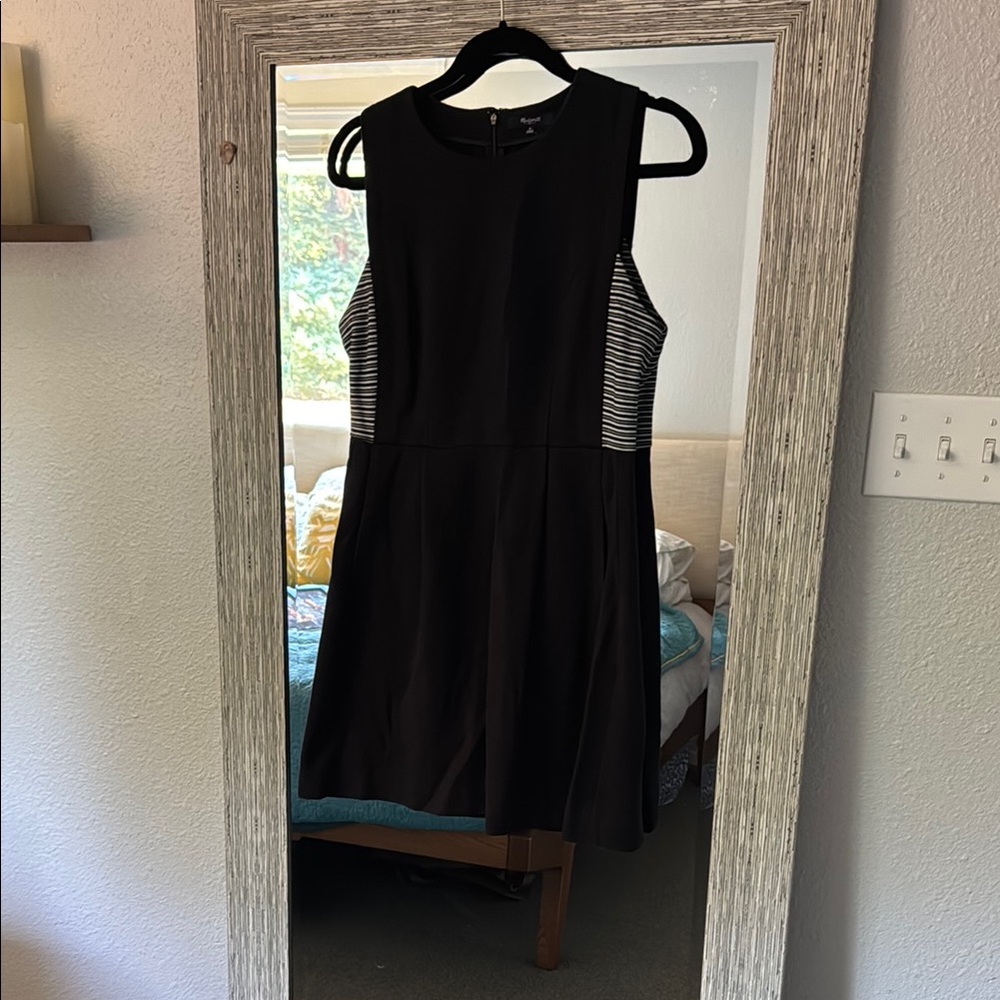 Madewell Black and White Striped Mini Dress